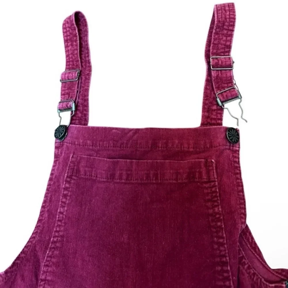 Show Me Your Mumu Berkeley Bell Corduroy Overalls in Crimson Size Medium Short